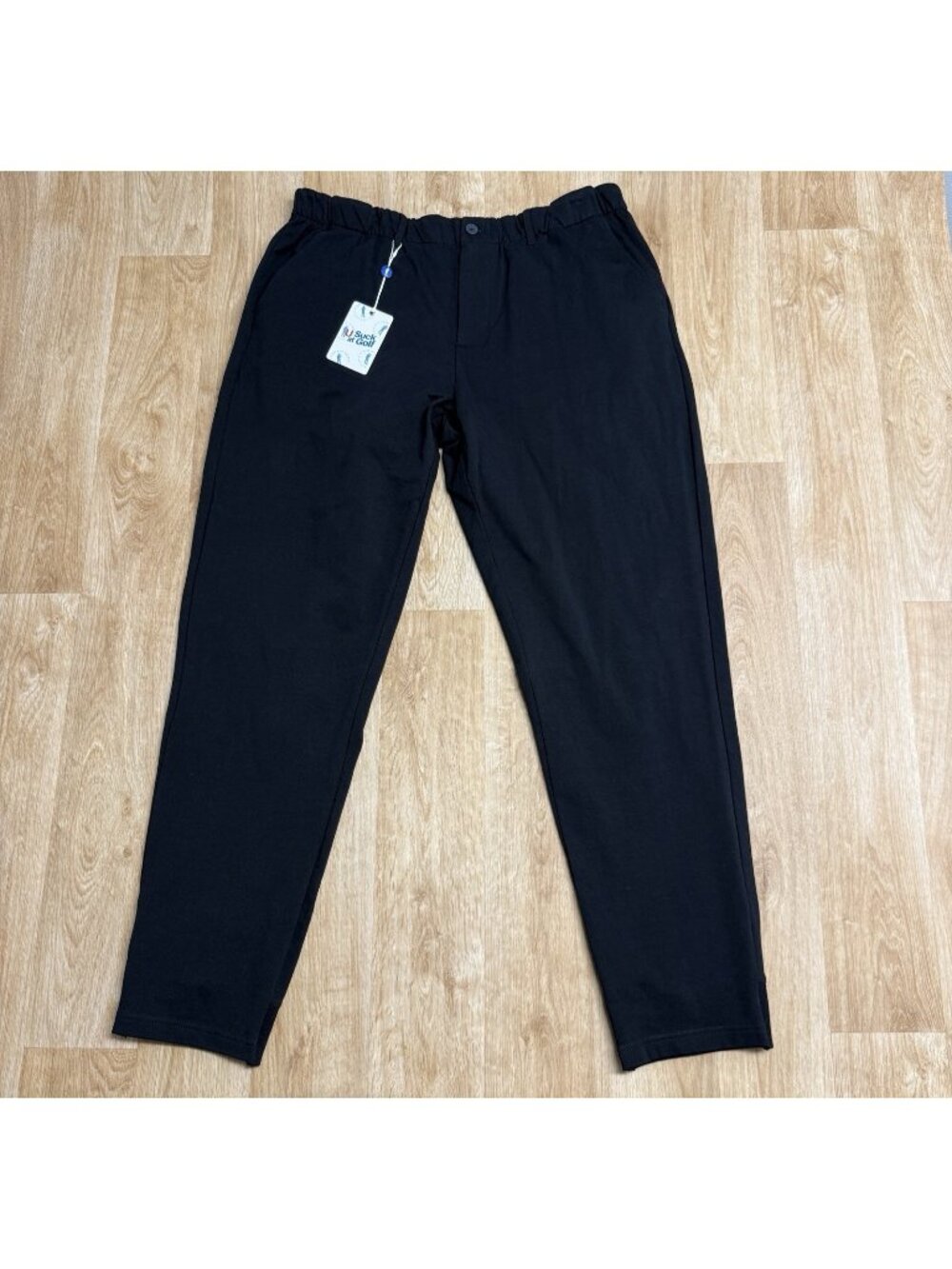 U SUCK AT GOLF PANTS JOGGER ELASTIC WAIST STRETCH BLACK MENS 38 X 32 POCKETS NEW